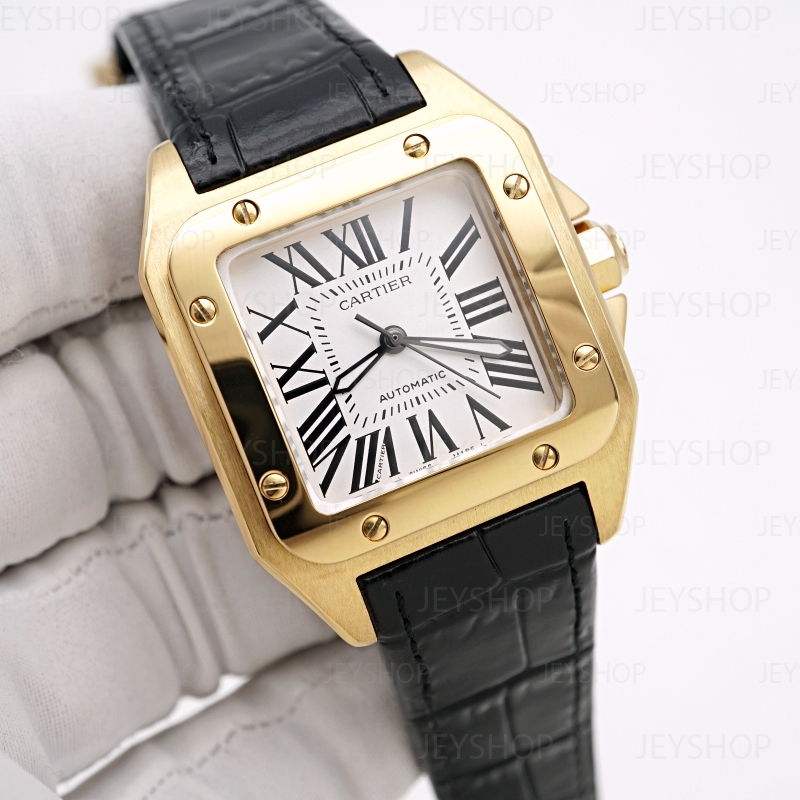 TW/까르띠에 산토스 100 워치 미듐 옐로우 골드